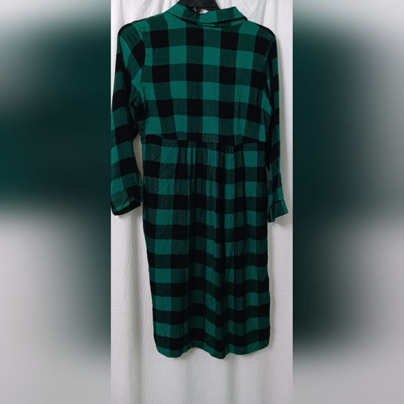 Coldwater Creek Green and Black Plaid Midi Dress 12P - Picture 2 of 11